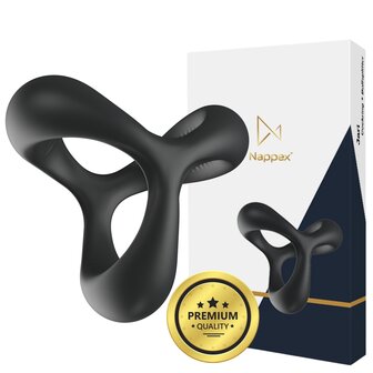 Nappex&trade; Jari Cockring &amp; Ballensplitter &ndash; 2-in-1 Siliconen Penisring voor Hardere Erecties en Meer Controle