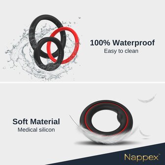 Nappex&trade; Fuego Triple Cockring Set &ndash; 3-in-1 Siliconen Cockringen voor Meer Ondersteuning, Comfort en Controle