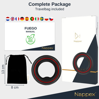 Nappex&trade; Fuego Triple Cockring Set &ndash; 3-in-1 Siliconen Cockringen voor Meer Ondersteuning, Comfort en Controle