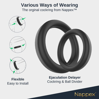 Nappex&trade; Rino Cock Ring Set &ndash; Siliconen Penisringen voor Meer Comfort, Ondersteuning en Partnerstimulatie