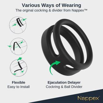Nappex&trade; Javari Cockring &ndash; Premium Siliconen Penisring voor Comfort, Ondersteuning en Duurzaam Gebruik