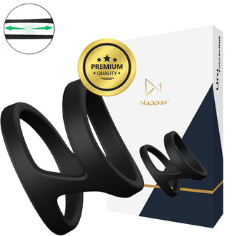 Nappex&trade; Uru Cockring &amp; Ball Divider &ndash; Premium Siliconen Cockring voor Comfort, Ondersteuning en Partnerstimulatie