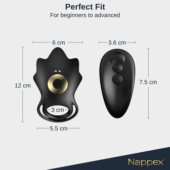 Nappex&trade; Manu Vibrerende Cockring &ndash; Oplaadbare Penisring met Partnerstimulatie en Comfortabele Pasvorm
