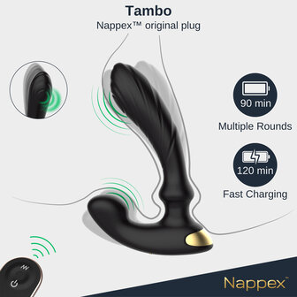 Nappex&trade; Tambo Prostaat- &amp; G-Spot Vibrator &ndash; Ritmische P-Spot Stimulatie, Krachtige Vibraties &amp; Intense Orgasmes