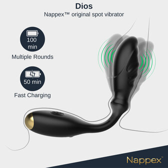 Nappex&trade; Dios Prostaatstimulator &amp; G-Spot Vibrator &ndash; Krachtige P-Spot Stimulatie, 10 Vibratiestanden &amp; Intense Orgasmes