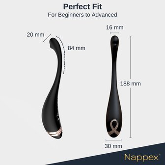 Nappex&trade; Ica Premium Spotvibrator &ndash; Krachtige Diepe Vibraties, 9 Intensiteitsniveaus &amp; Waterdicht Design