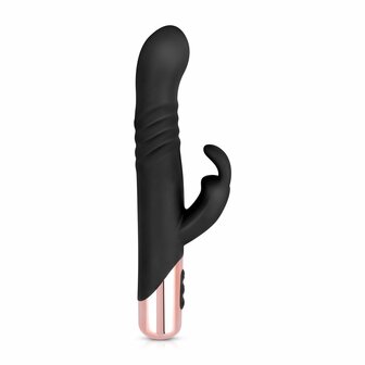 Rosy Gold Rabbit Vibrator Mit Sto&szlig;funktion - Schwarz