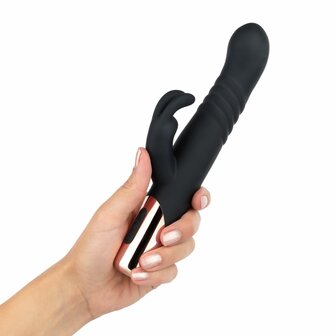 Rosy Gold Rabbit Vibrator Mit Sto&szlig;funktion - Schwarz