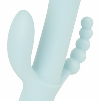 Good Vibes Only Triple Stimulation Vibe Blau &ndash; Luxus Silikon G-Punkt-, Klitoris- &amp; Analvibrator