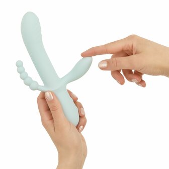 Good Vibes Only Triple Stimulation Vibe Blau &ndash; Luxus Silikon G-Punkt-, Klitoris- &amp; Analvibrator
