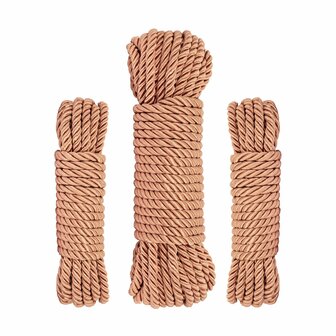 Rosy Gold Rope Set &ndash; Luxe Bondage Touwen (2x 5 m &amp; 1x 10 m)