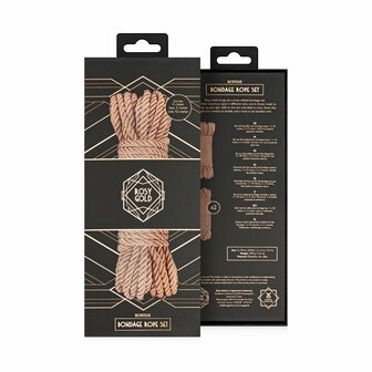 Rosy Gold Rope Set &ndash; Luxe Bondage Touwen (2x 5 m &amp; 1x 10 m)
