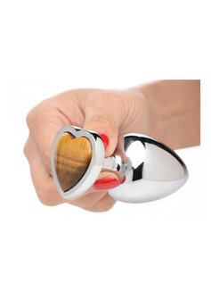Tiger Eye Heart &ndash; Anal Plug &ndash; Large