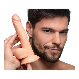 Realistische Dildo 19 cm met Zuignap &ndash; Stevig &amp; Flexibel | Blanke Huidskleur