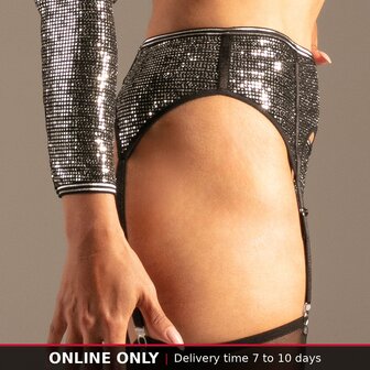 KYNX Glamour Glow Jarretelgordel &ndash; Zilver Glitter