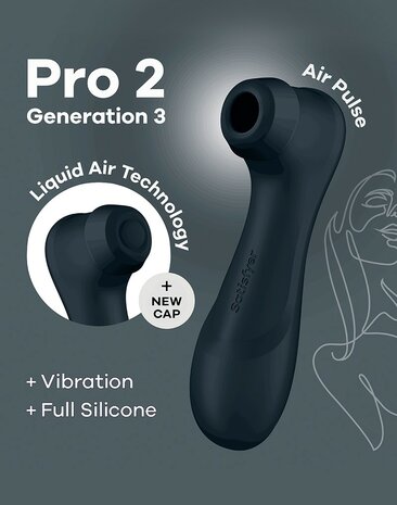 Satisfyer - Pro 2 Generation 3 - Luchtdruk Vibrator - Zwart