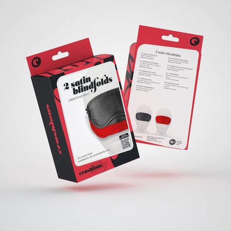 Satin Blindfolds - Twin Pack - Black/Red