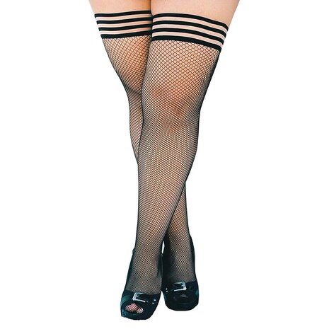 Hold-up fishnet kousen zwart maat C / Hold-up fishnet stockings black size C