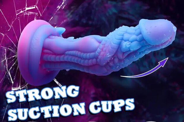Monster 19cm Dildo Met Zuignap Paars /  Monster 19cm Dildo with Suction Cup Purple
