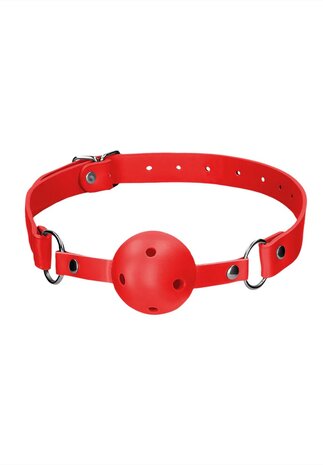 Ademende Bal Knevel Rood / Breathable Ball Gag Red