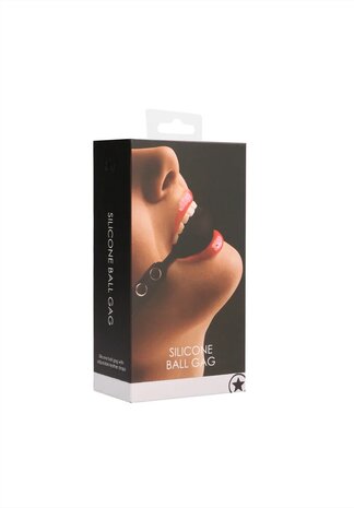 Luxe Siliconen Leren Ball Knevel Zwart / Luxury Silicone Leather Ball Gag Black