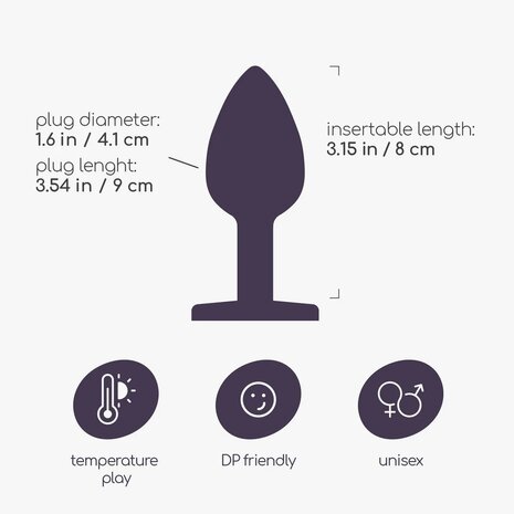 Anal Diamond Butt Plug Red Large