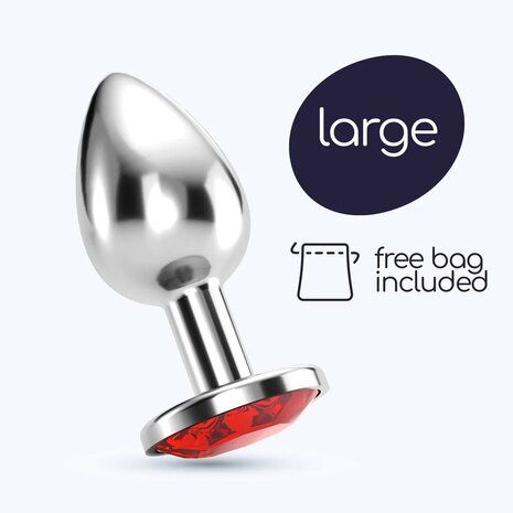 Anal Diamond Butt Plug Red Large