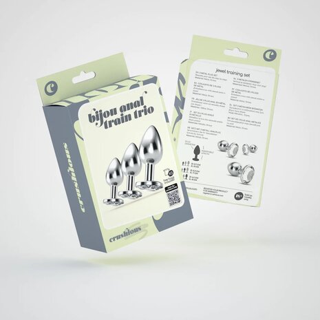 Buttplug training set 3-delig helder diamant /  Butt plug training set 3-piece clear diamond