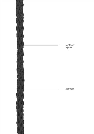 Kinbaku-Seil 10 m &ndash; schwarzes Nylon