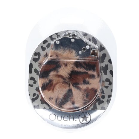 Heavy-duty Fluffy Handcuffs Leopard print
