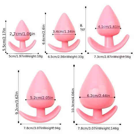 5-Piece Butt Plug Set &ndash; Pink