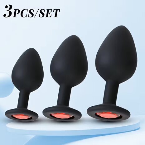 3-Piece Butt Plug Set &ndash; Black