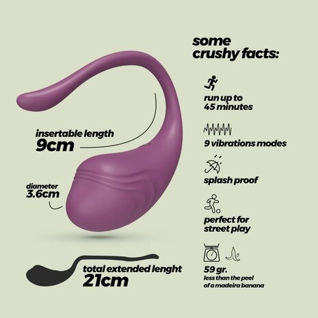 Trillend ei met afstandsbediening paars 