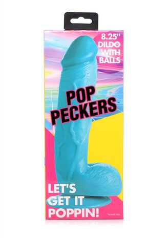 Dildo with Balls and Suction Cup 21 cm (8.25 inch) Blue
