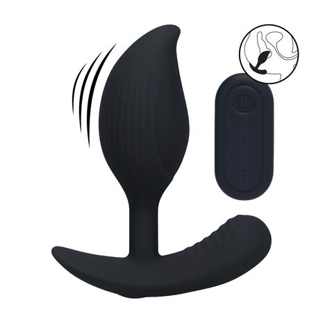 Butt Plug with Vibration and Remote Control &ndash; Black