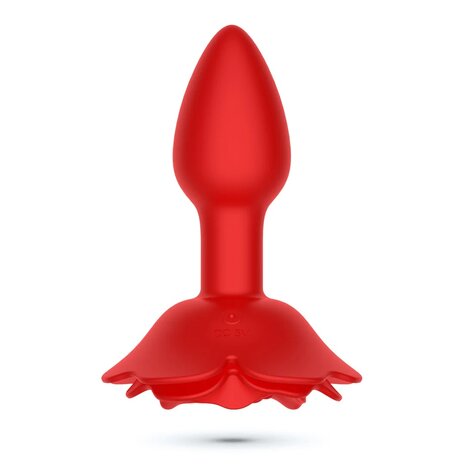 Giulietta Rotating Anal Rose Plug with Remote Control &ndash; Red