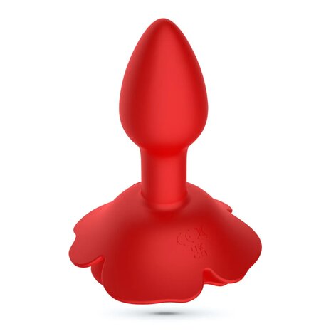 Giulietta Rotating Anal Rose Plug with Remote Control &ndash; Red