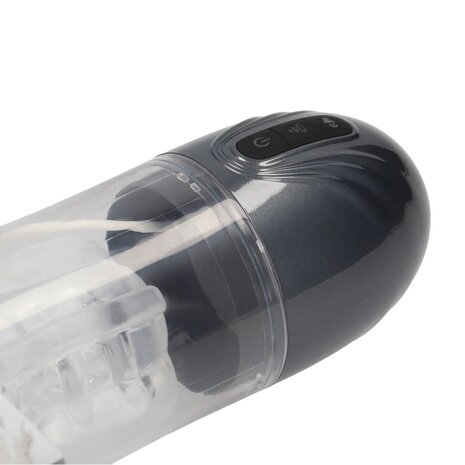 Sucking and Vibrating Masturbator Pump Metallic Black