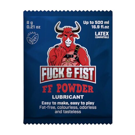 FF Powder Lubricant Sachet 6g &ndash; Fuck & Fist Powder Lube (Makes 500 ml) Latex Compatible
