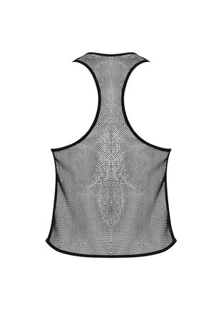 Stretch Net Tank Top L/XL Black &ndash; Sexy Mesh Men&rsquo;s Shirt | Male Power