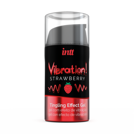 INTT Vibration Liquid Vibrator Gel Strawberry &ndash; Stimulating Intimate Gel with Vibrating Effect (15ml)