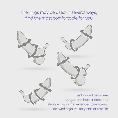 Triple Bead Cock Ring Set &ndash; Clear Stretchy Rings for Enhanced Stimulation and Comfort