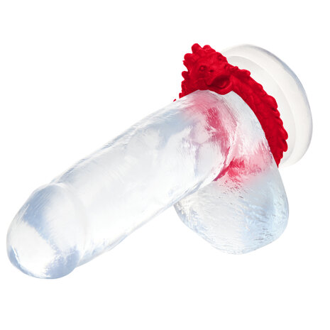 Rise of the Dragon Silicone Cock Ring Red &ndash; Stretchy Dragon Design Penis Ring