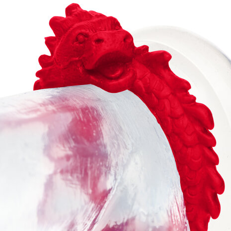 Rise of the Dragon Silicone Cock Ring Red &ndash; Stretchy Dragon Design Penis Ring