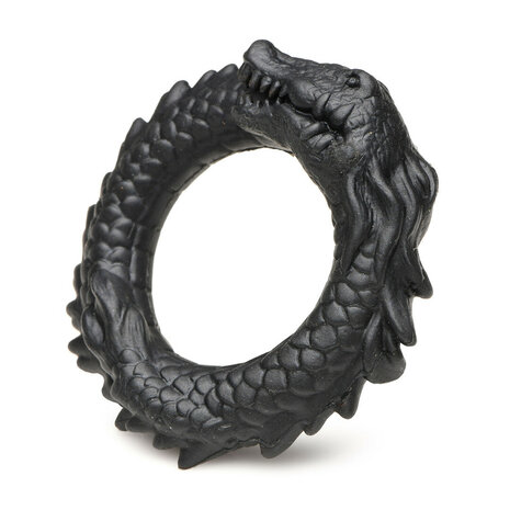 Black Caiman Silicone Cock Ring Black &ndash; Stretchy C-Ring for Enhanced Stamina & Intensity