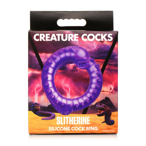 Slitherine Silicone Cock Ring Purple &ndash; Stretchy C-Ring for Enhanced Stamina & Intense Stimulation
