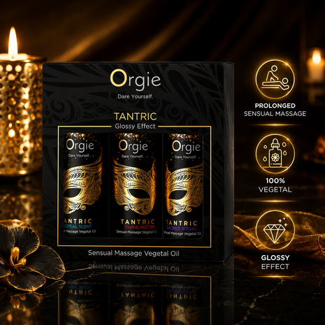 Orgie Tantric Mini Size Collection &ndash; Luxe Sensuele Massageolie Giftset met Glossy Effect