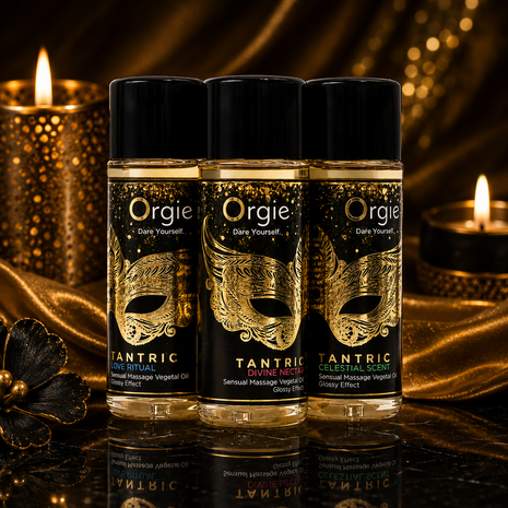 Orgie Tantric Mini Size Collection &ndash; Luxe Sensuele Massageolie Giftset met Glossy Effect