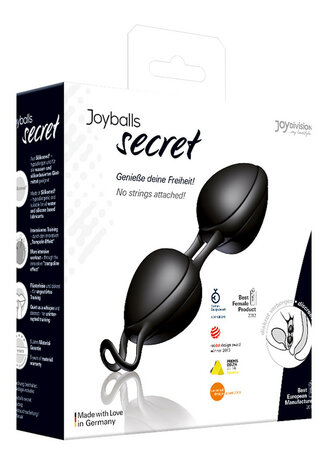 Joyballs Secret Zwarte Geisha Balls &ndash; Bekkenbodem Trainingsballen van TPE