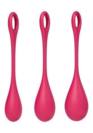 Satisfyer Yoni Power 1 Kegel Ball Set Rood &ndash; Siliconen Bekkenbodem Trainer